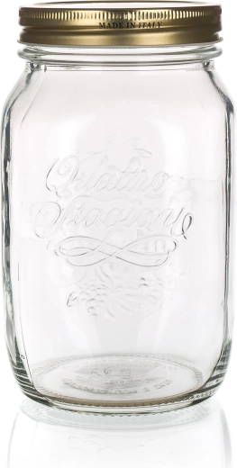 Sklenená dóza Quattro Stagioni 1 l s kovovým viečkom