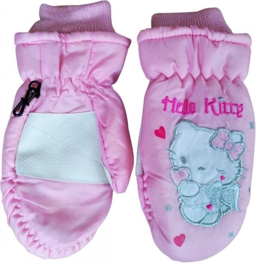 Lyžiarske rukavice Hello Kitty ružové nepremokavé zateplené - 1 kus