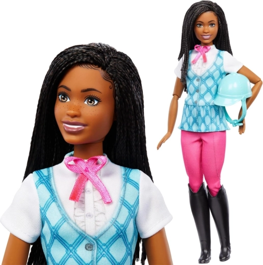 Mattel Barbie Mysteries jazdecká bábika Brooklyn s helmou