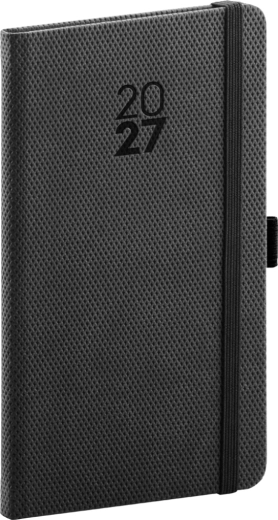 Notique vreckový diár Diamante 2027 čierny 9 × 15,5 cm