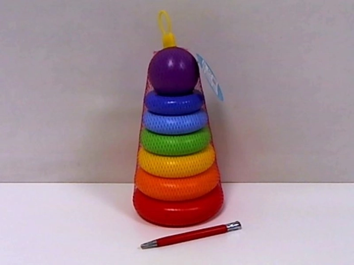 Skladacia pyramída – krúžky a gule (8 dielov)
