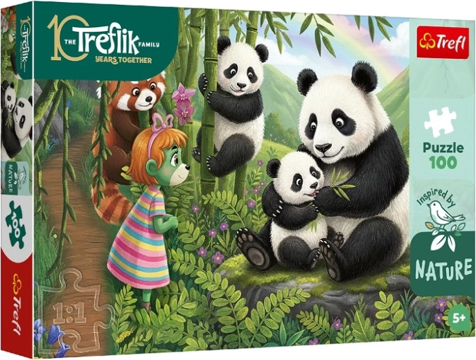 Inšpirované prírodou – puzzle pandy 100 dielikov