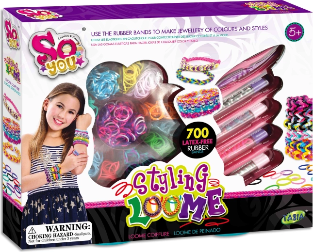 Tasia sada na výrobu náramkov z gumičiek bez latexu – 700 ks