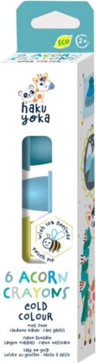 Haku Yoka voskové pastelky žaludy – studené farby, 6 ks