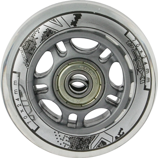 Sada čírych PU koliesok 70 × 24 mm s ložiskami ABEC 7 NILS EXTREME