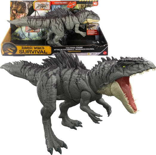 Mattel Jurassic World survival figúrka giganotosaura mega čeľusť – giga útok