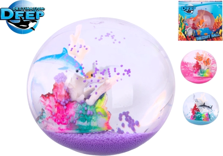 Stretchový antistresový loptička Destination Deep s morskými motívmi 9 cm