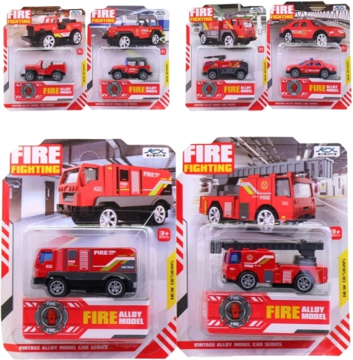 Kovové hasičské auto na karte 7,5 cm