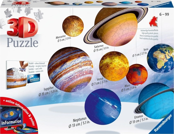 3D puzzle slnečná sústava 540 dielikov