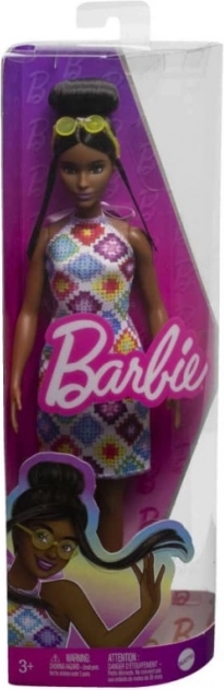 Barbie Fashionistas bábika v pestrofarebných šatách