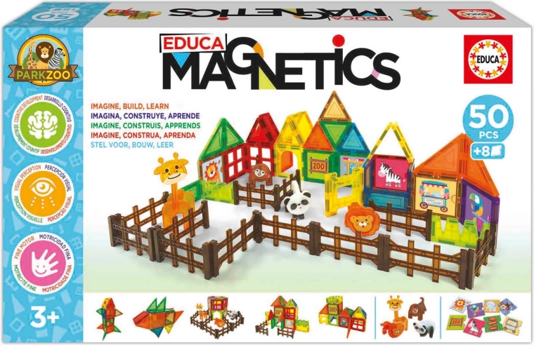 EDUCA Magnetics Zoo Park magnetická stavebnica 50 dielikov