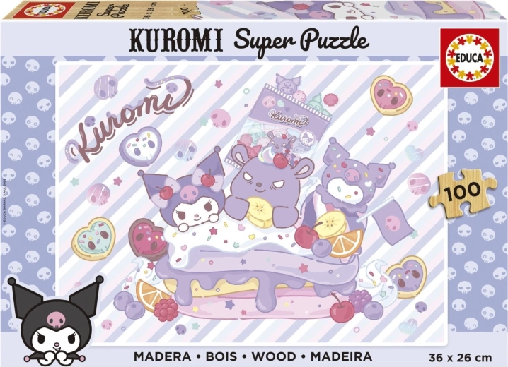 Educa drevené puzzle Kuromi 100 dielikov