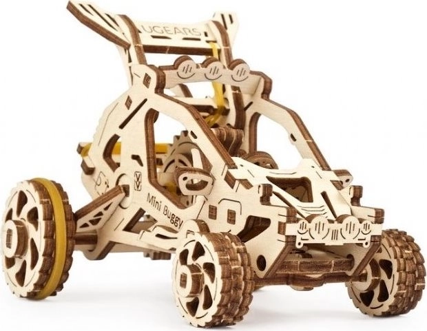 Drevené mechanické 3D puzzle mini bugina UGEARS, 80 dielikov
