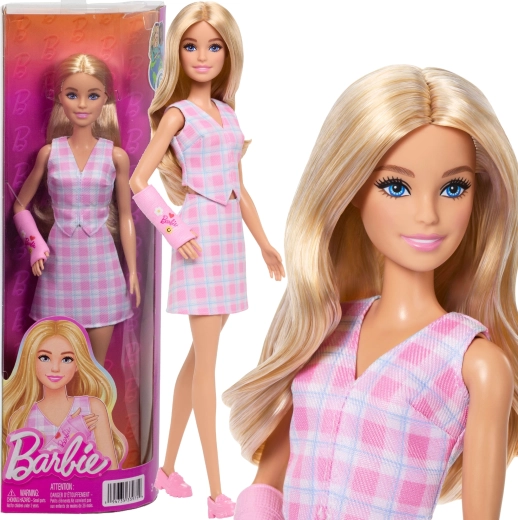 barbie fashionistas bábika v ružovej kocke s ružovou dlahou na ruke