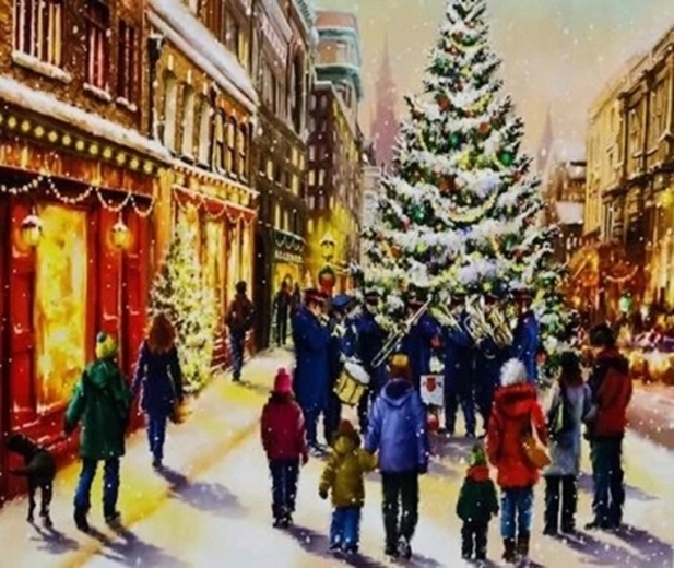 Norimpex Maľovanie podľa čísel pri vianočnom stromčeku 40 × 50 cm