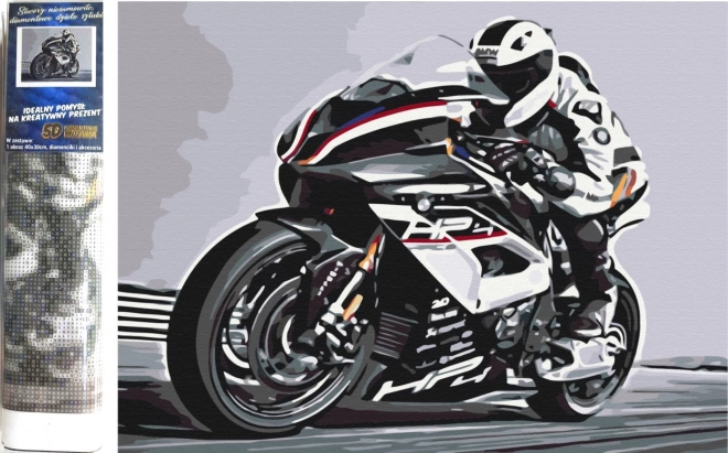 Diamantové maľovanie NORIMPEX – cestný motocykel 30 × 40 cm