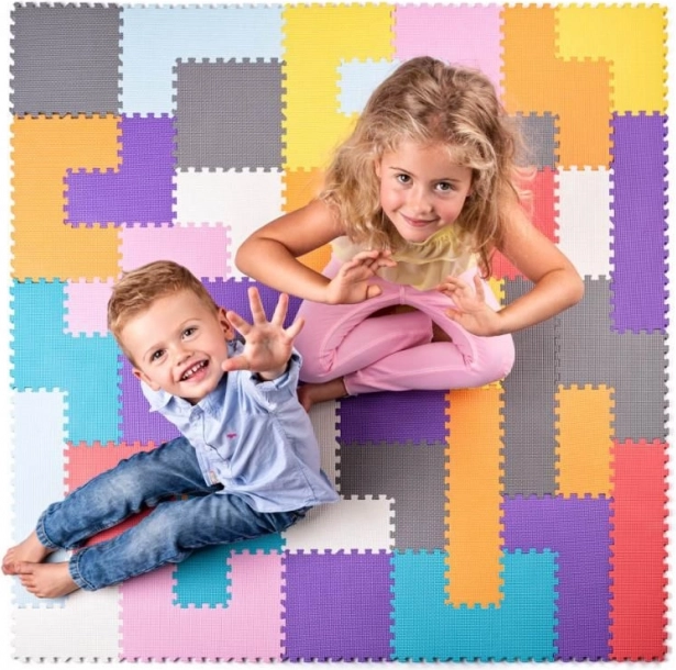 Penové podlahové puzzle TETRIS PLASTICA 120 × 120 cm