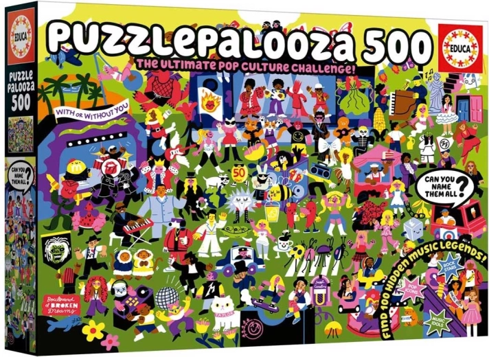 Educa puzzle Puzzlepalooza 500 dielikov – hudobná hľadacia výzva