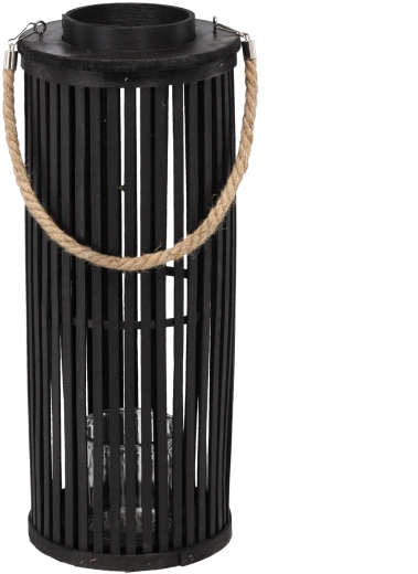 Drevený lampáš z lucerny 50 × 24 cm čierny