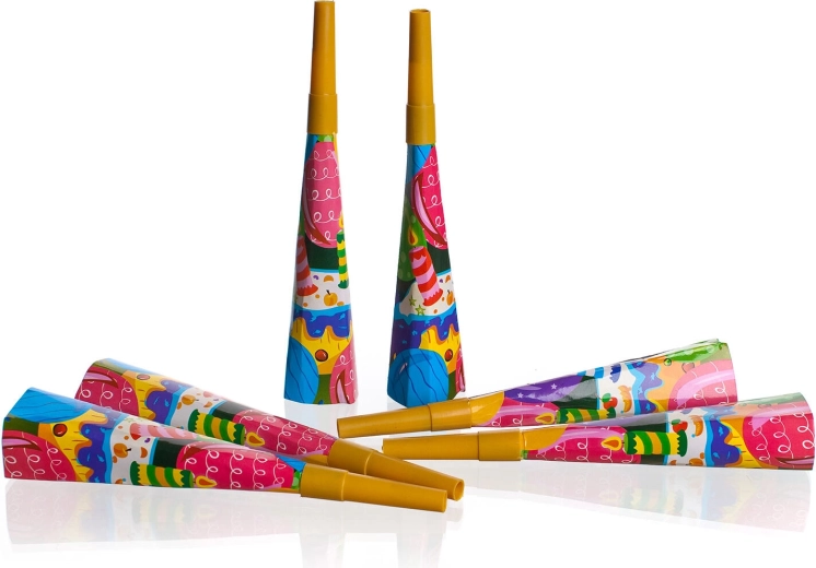 Papierové párty trúbky 19 cm (6 ks) MY PARTY