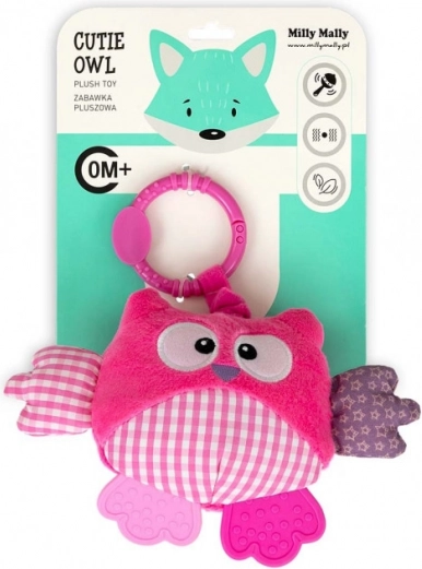 Závesná plyšová sovička Milly Mally Cutie owl ružová - 1 kus