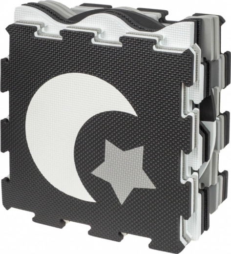 Pená podložka pre deti čierno-biela