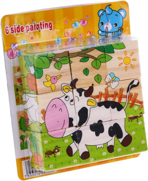 Drevené puzzle pre deti 18m+ Puzzle so zvieratami 6 obrázkov