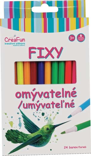Umývateľné fixky CREAFUN 24 farieb