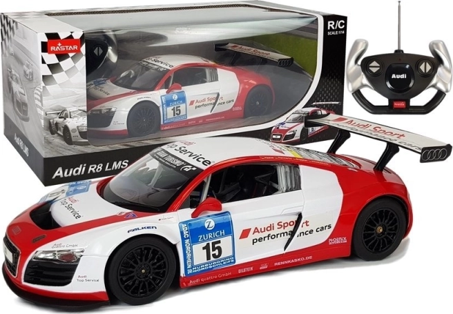 Rastar Audi R8 LMS diaľkovo ovládané auto 1:14 bielo-červené