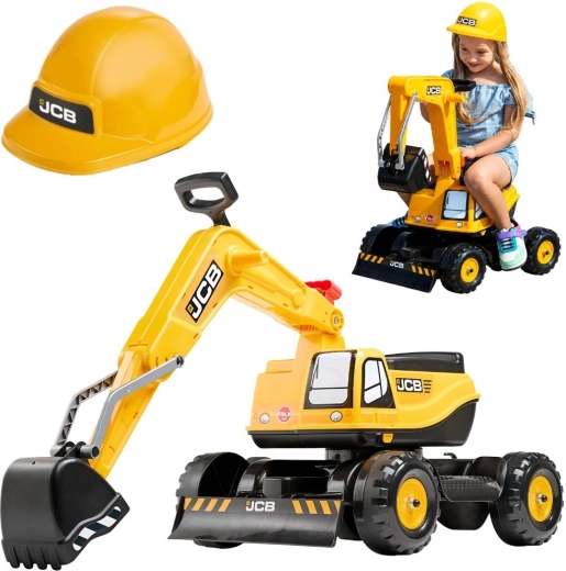 Detské odrážadlo bager Falk JCB s otočným ramenom a prilbou