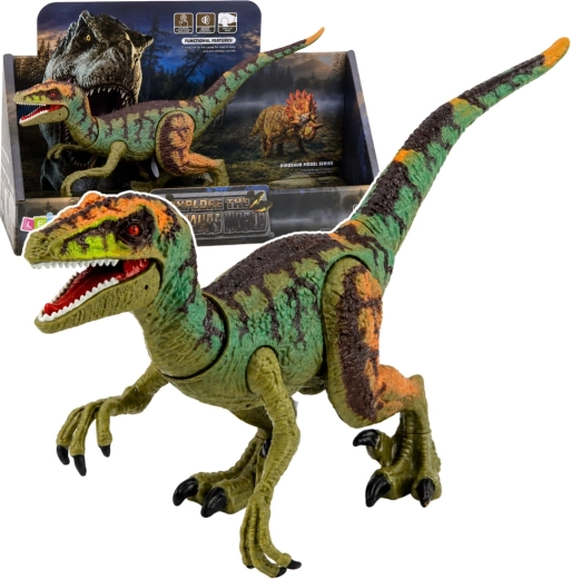 Realistická figúrka dinosaura Velociraptor so zvukmi a pohyblivými končatinami