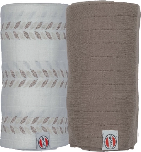 Lodger swaddler Solid matcha sada 2 ks 110 × 110 cm birch/buffalo