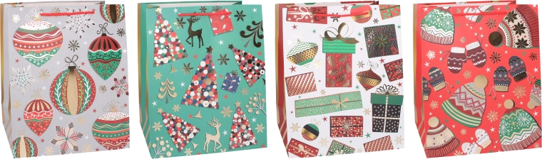 Vianočná darčeková taška L 40 × 30 × 12 cm - 1 kus