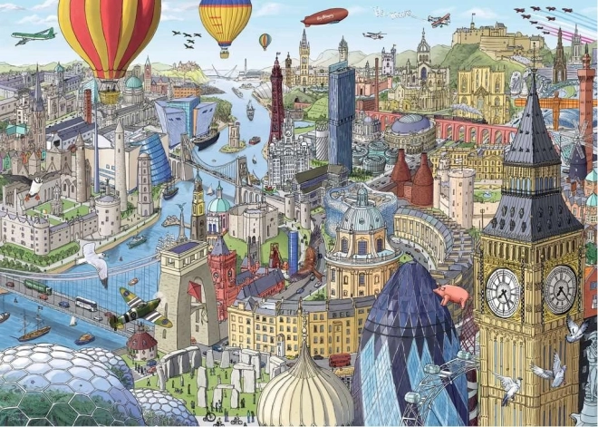 Puzzle okolo veľkej británie a írska 1000 dielikov ravensburger