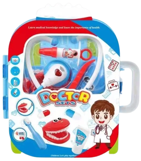 Pojazdný doktorský kufrík pre deti so stetoskopom