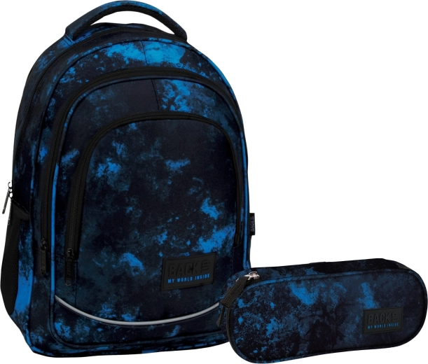 Školský set BackUP Ocean Deep 2v1 (batoh a peračník)