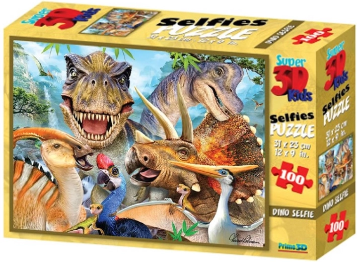 3D puzzle Dino selfie 100 dielikov
