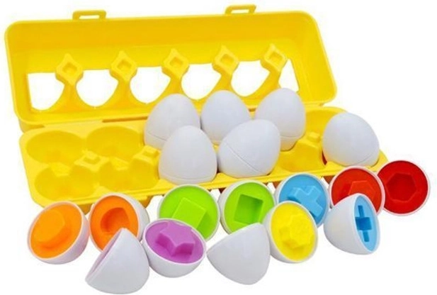 Triediace vajíčka – sada tvarov a farieb