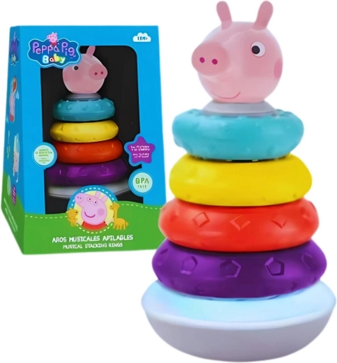 Pyramídová edukačná skladačka so zvukovými efektmi Peppa Pig