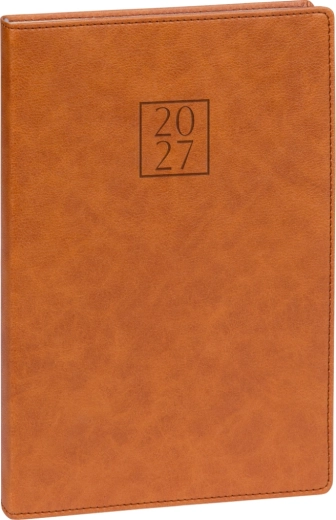 Notique Prestigio týždenný diár 2027 hnedý 15 × 21 cm