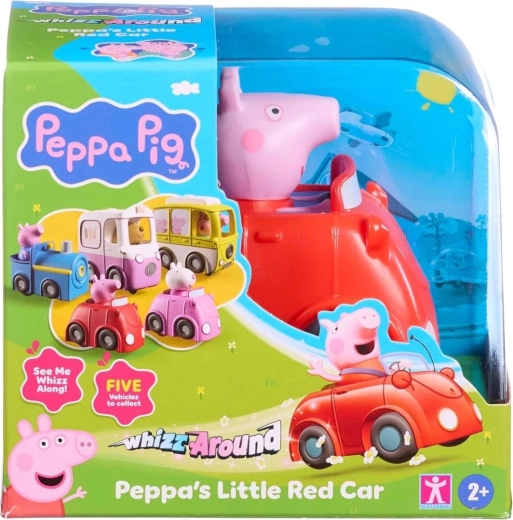 Prasiatko Peppa pojazdné červené autíčko na batérie