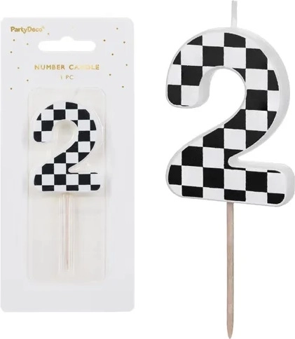 Narodeninová sviečka číslica 2 5,5 cm mix - 1 kus