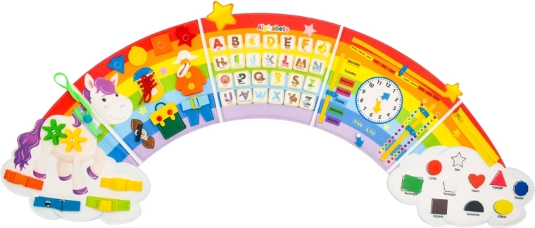 2Kids Toys mäkká activity board dúha s oblakmi - 1 kus