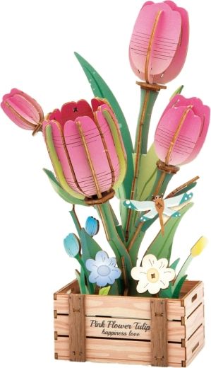3D drevená stavebnica Tulipán 21 cm