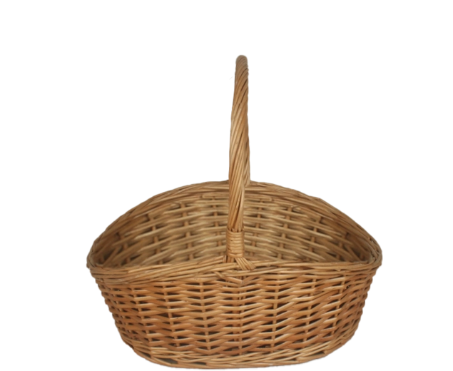 Prírodný prútený kôš s rukoväťou 39 × 31 × 17/35 cm