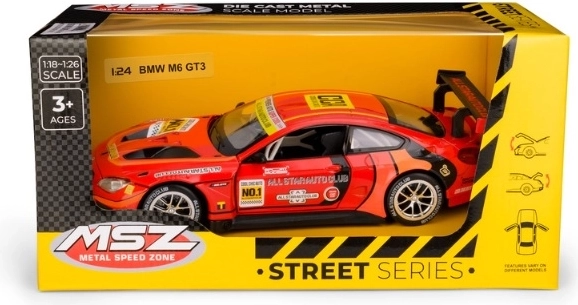 Zberateľský model BMW M6 GT3 v mierke 1:24, červený