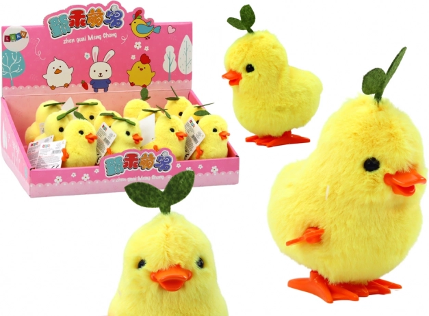 Žlté natáčacie kuriatko s lístkom