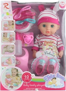 Bábätko 30 cm so zvukmi a čuracou funkciou s doplnkami