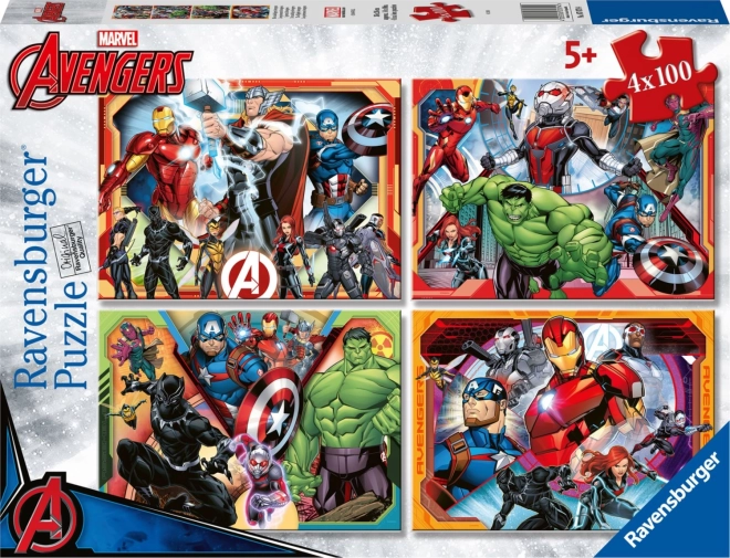 Puzzle Mocní Avengers 4x100 dielikov Ravensburger