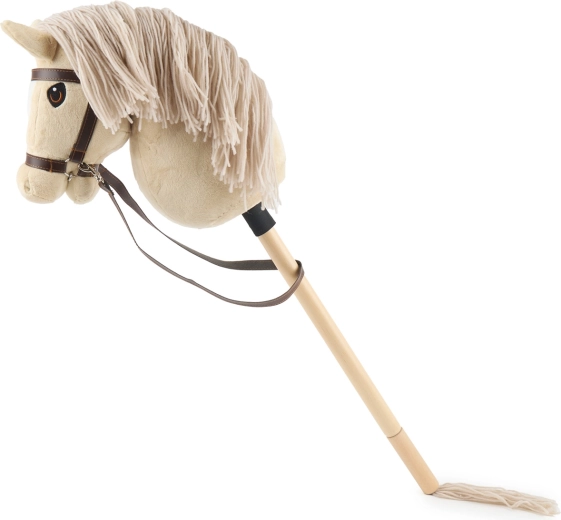 Bieco hobby horse na palici béžový, veľkosť S